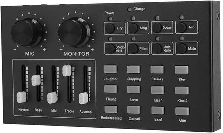 Carte son audio pour téléphone portable PC et microphone chanteur externe i10 avec un bouton pour enregistrement