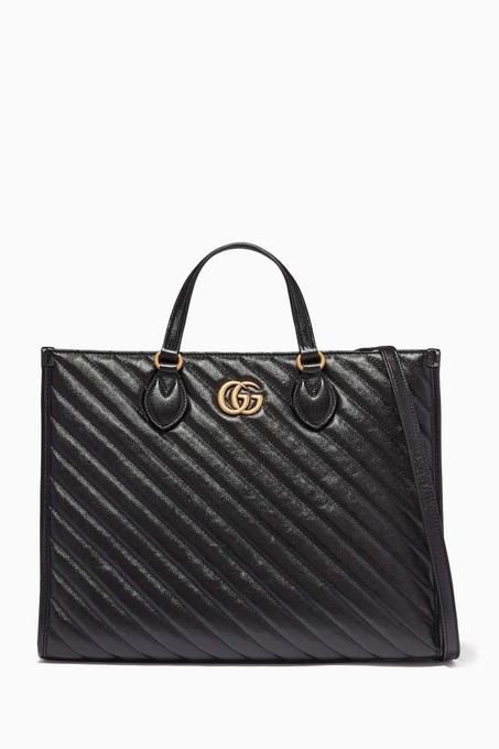 حقيبة يد مارمونت متوسطة بشعار GG جلد مبطن