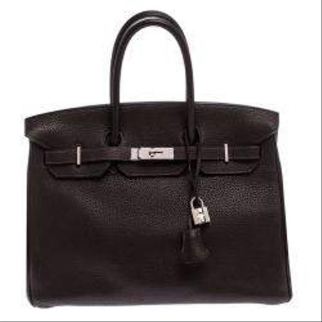 Hermes Ebene Togo Leather Palladium Hardware Birkin 35 Bag