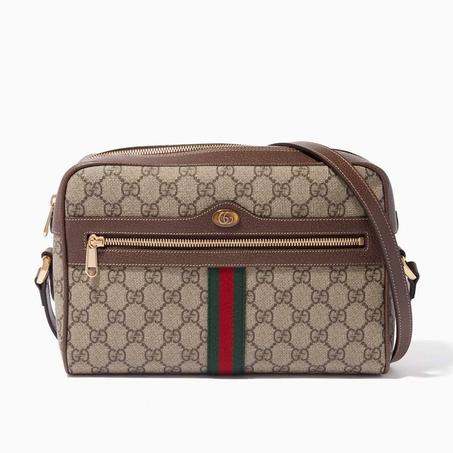 Beige Ophidia GG Supreme Medium Shoulder Bag