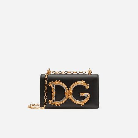 Dg girls phone bag in plain calfskin