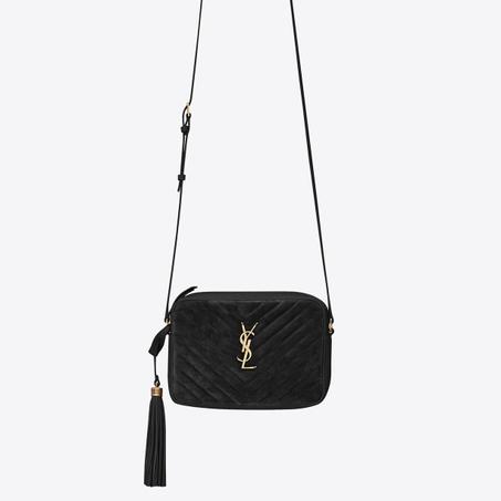 LOU CAMERA BAG IN QUILTED SUEDE AND SMOOTH LEATHER