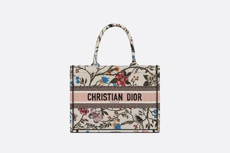DIOR BOOK TOTE Multicolor Rosa Mutabilis Embroidery
