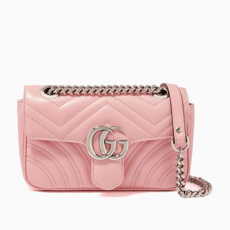 حقيبة كتف مارمونت ميني بشعار GG جلد بخطوط شيفرون متعرجة