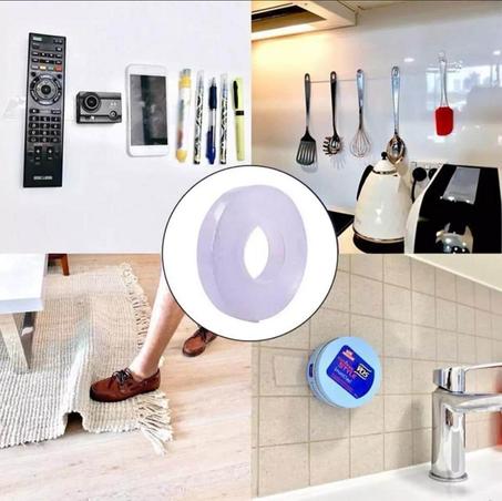 شريط النانو السحري : 1 متر - شريط لاصق قوي بالاتجاهين قابل للغسل وإعادة الاستعمال