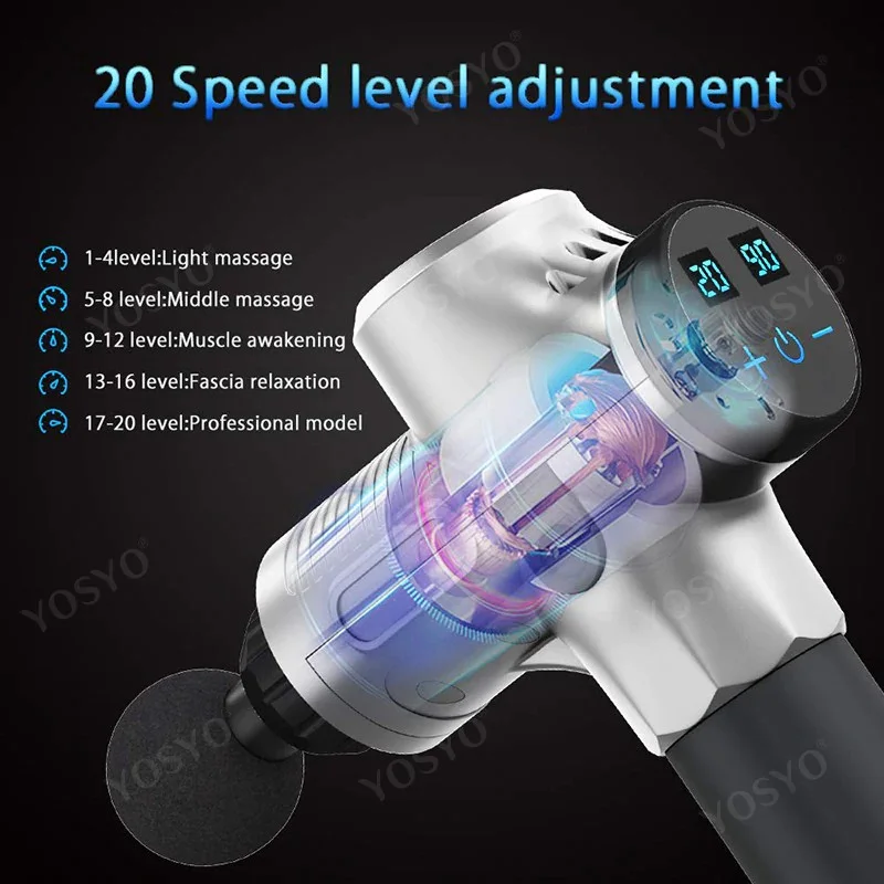 مسدس تدليك محفز للعضلات قابل لإعادة الشحن حياة سعيدة