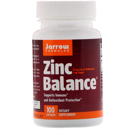 Jarrow Formulas, Zinc Balance, 100 Capsules