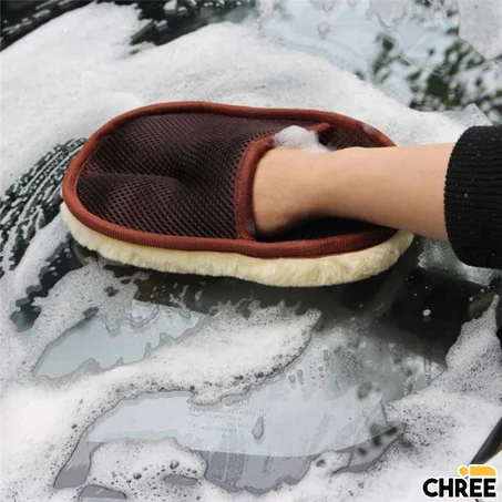Wool soft car cleaning gloves