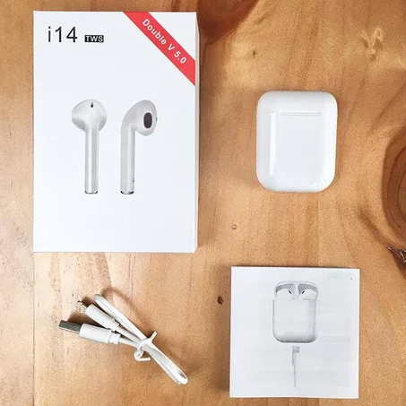 i14  ORIGINAL Écouteurs Sans Fil Bluetooth Tactile V5.0 Pour iOS et Android.