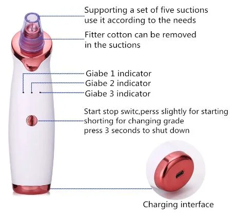 Electric Blackhead Cleaner Blackhead Acne Vacuum Cleaner Pore Beauty Skin Care Tool Face And Nose Deep Cleaning Suction Machine 4.9