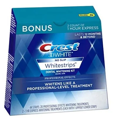 Crest 3D White Professional Effects Whitestrips 20 Treatments + Crest 3D White 1 Hour Express Whitestrips 2 Treatments - Teeth Whitening Kit