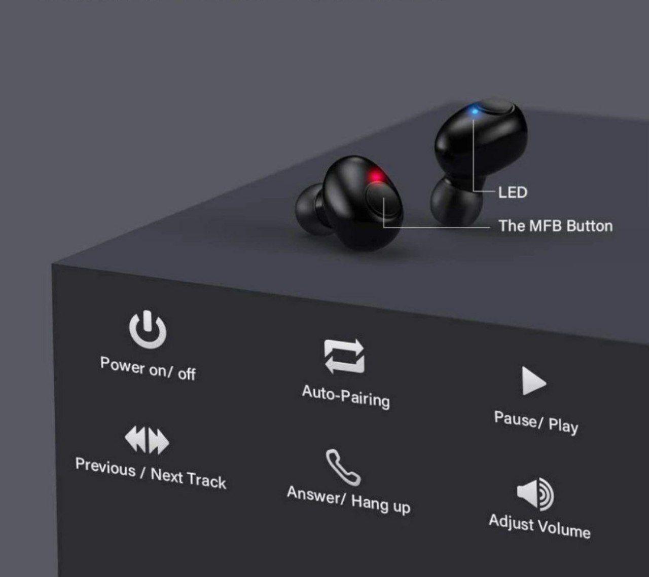 Ecouteurs Bluetooth V5.0 sans Fil, Avec Powerbank