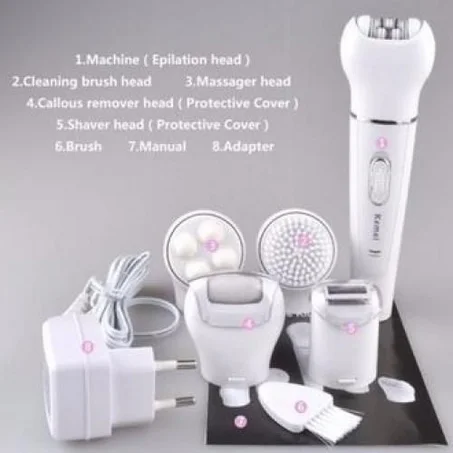 Kemei KM-2199 Épilateur Rasoir Électrique 5en1- tout en un rasage, finition et massage