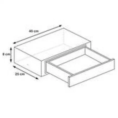 Leroy Merlin Tablette Tiroir Murale - Blanc - Largeur 40 x Longueur 25 cm.- Ep.80 mm