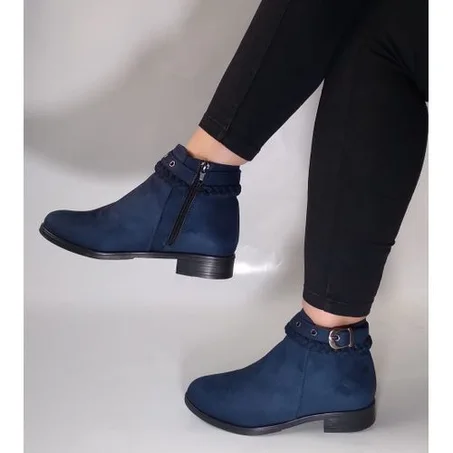 OKZA أحذية كعب سميك قصير للمرأة