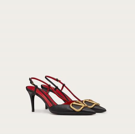 VLOGO SIGNATURE CALFSKIN SLINGBACK PUMP 80MM / 3.15 IN.