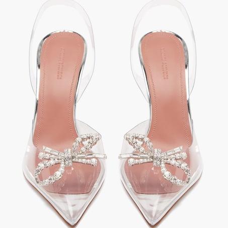 Rosie crystal-bow clear-PVC slingback pumps