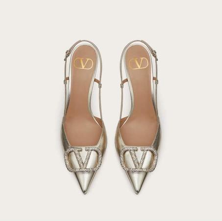 VLOGO GLOW LAMINATED NAPPA SLINGBACK PUMP 80 MM / 3.15 IN.
