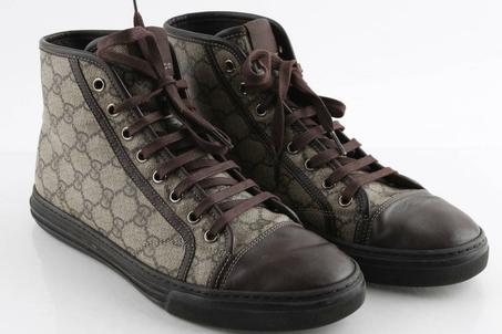 Beige Gg Canvas California High Top Sneakers Shoes