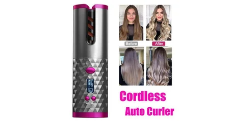 لاسلكي بكرة شعر تلقائية USB قابلة للشحن مكواة تجعيد تجعيد الشعر موجات شاشة الكريستال السائل السيراميك مجعد الدورية الشباك موجة Styer