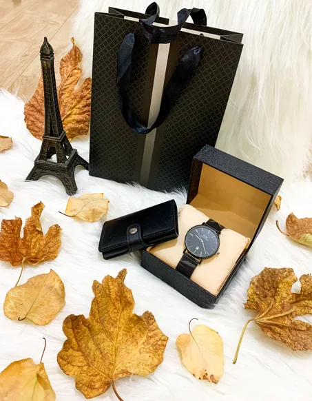 🛍️⁩⁩⁩ ساعة أنيقة DW 2020+علبة أنيقة + محفظة أنيقة ومضادة اختراق + حقيبة هدايا أنيقة  🛍️