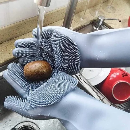 قفازات السيليكون - Silicone Sponge Gloves