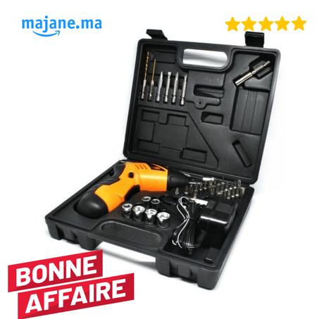 MINI Visseuse/Perceuse électrique sans fil rechargeable professionnelle puissante 4.8V perceuse électrique sans fil avec lamp 47 pieces