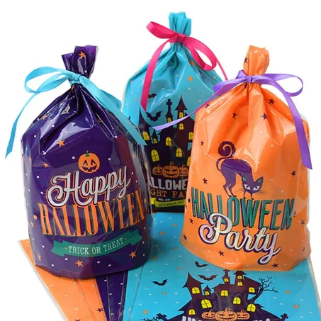 20/40pcs Halloween Candy Bags Cute Gift Bag Trick or Treat Kids Gift Pumpkin Bat Candy Boxes Halloween Party Decoration Supplies