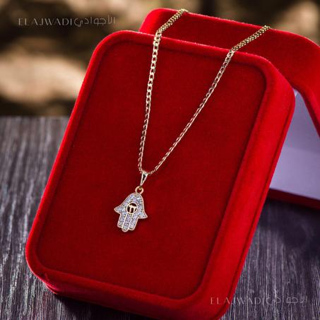 Collier Pendentif Plaqué Or Motif Petite KHMISSA