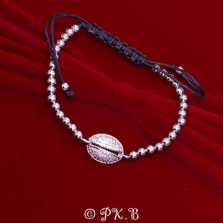 Bracelet à perles pour  femme Motif Coquillages Argenté