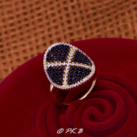 Bague De Luxe Moderne Color Noire