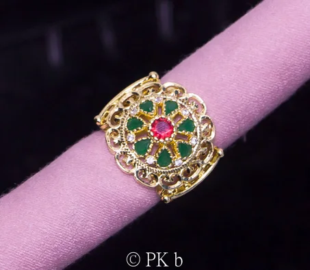 Bague Hürrem Sultan TURQUE avec Diamants rouse et verte