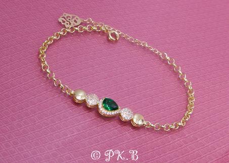 Bracelet Chaine, Bracelet femme gourmette  plaqué or 24 k,