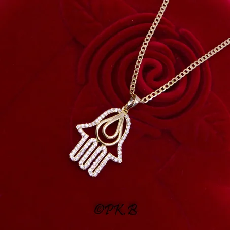 Collier Pendentif Plaqué Or Motif KHMISSA