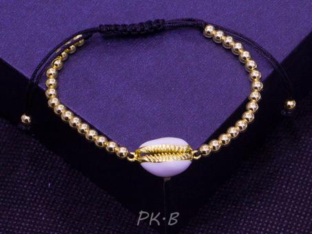 Bracelet à perles pour  femme Motif Coquillages Doré