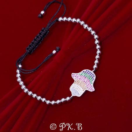 Bracelet à perles pour  femme Motif KHMISSA Coloré