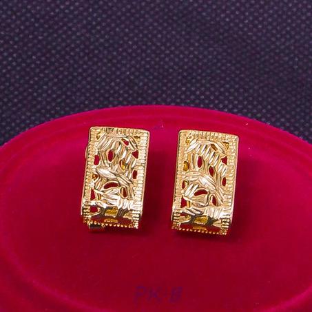 Boucles d'oreilles pendantes à crochets - Motif: Rectangle