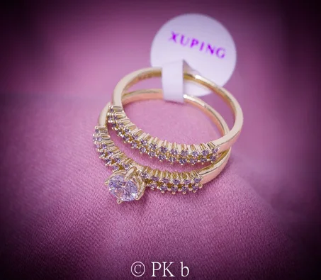 Bague Solitaire en Plaqué Or Bague Fiancaille ou Mariage pour Femme