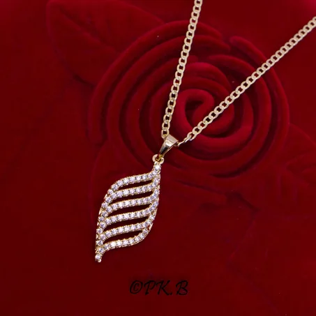 Collier Bijoux Plaqué Or Motif Feuilles d'automne