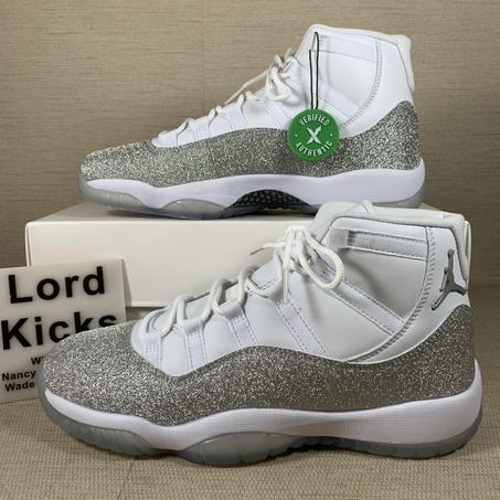 jordan 11 white metallic silver