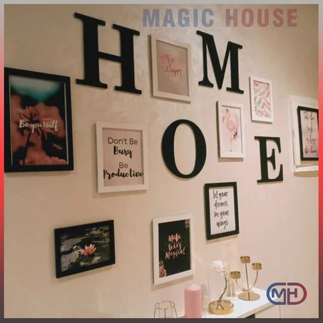 Tableau Mural En Bois Home Cadre Photo (13 Pièces)