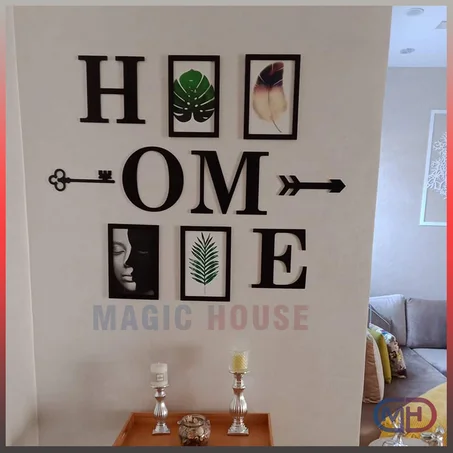 Home Avec Quatre Cadre photo a4 + Fléche & Clé Murale