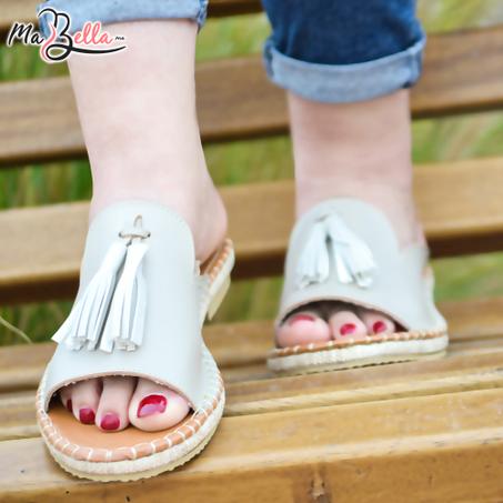 Sandales pour Femmes en Cuir - Beige