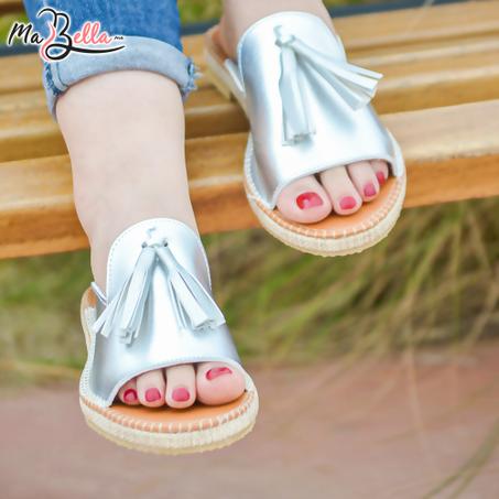 Sandales pour Femmes en Cuir - Argenté