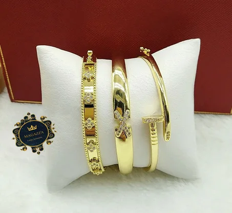3 Bracelets  soleil plaqué or -   3 براسليات بلاكيور