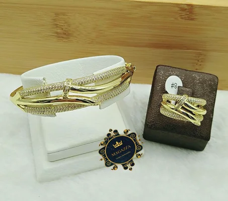 Ensemble plaqué or -Majana  براسلي وخاتم بلكيور