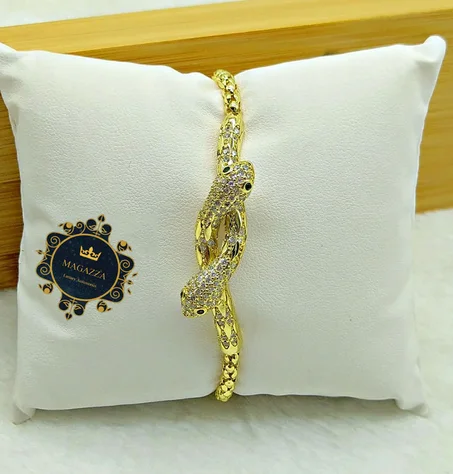 Gourmette serpent plaqué or - بلاكيور سوار