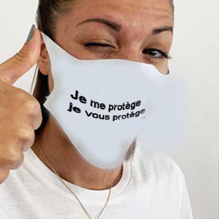 MASQUE TISSU LAVABLE BARRIERE AU MICRO GOUTTELETTES , ( JE VOUS PROTEGE )