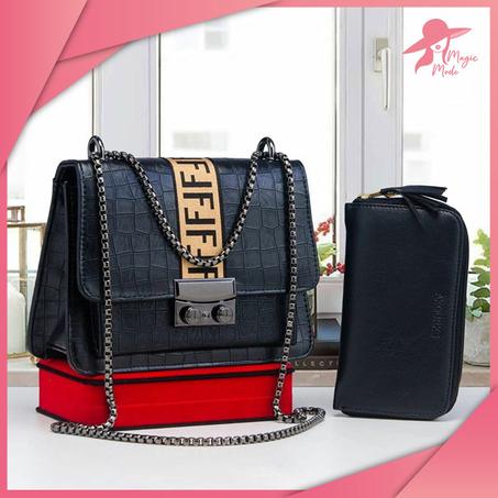 حقيبة يدوية راقية للنساء (جودة عالية) قطعتين + توصيل مجاني لحد باب البيت و الدفع عند الاستلام (REF13)