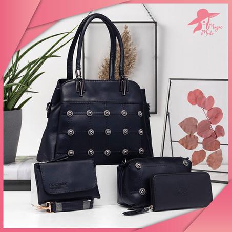 (REF11) حقيبة يدوية راقية للنساء (جودة عالية) 4 قطع